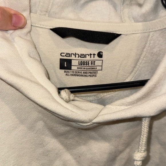 Carhartt Off-White Loose Fit Hoodie | Men’s Large | Cozy Neutral - Picture 4 of 6